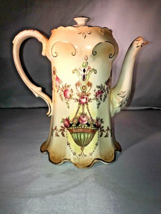 Antique Crown Devon Fieldings 578617 Blushware Etna Coffee/chocolate Pot