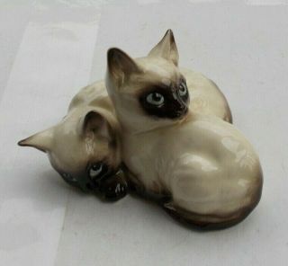 Rare Vintage Antique 4.  5 " Beswick Double Kitty Cat Figurine England 1296 Look