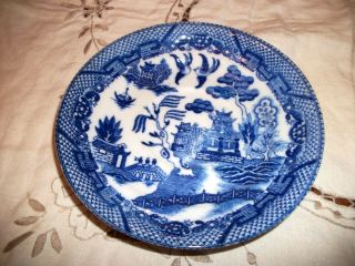 Vintage Occupied Japan Blue Willow Cup Saucer 5 5/8 " Blue And White