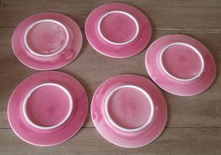 Vintage Ceramic Japan Pink Basket Weave Design Saucer Tea Party Plates 5 1/4 