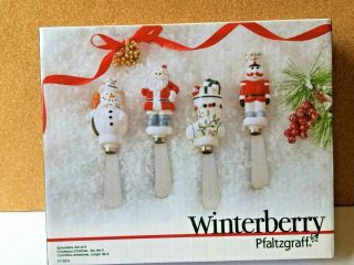 Pfaltzgraff Winterberry Set Of 4 Holiday Spreaders Boxed Christmas