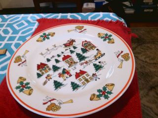 The Joy Of Christmas Jamestown China Dinner Plates 10 1/2 "