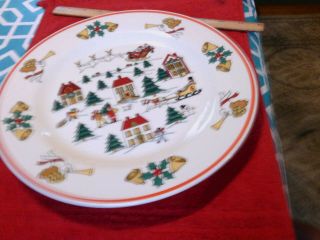 The Joy of Christmas Jamestown China Dinner Plates 10 1/2 