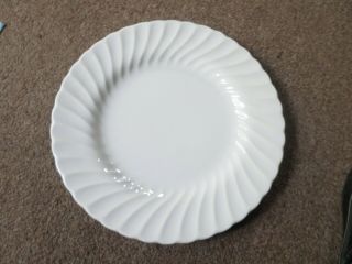 Vintage Sheffield Bone White Usa Swirl Pattern Lunch Dinner Plate Marked 10 Inch