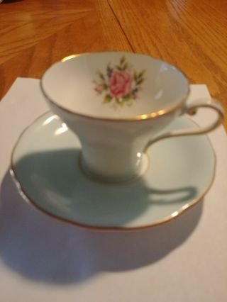 Rare Aynsley Orchard Floral Tea Cup And Saucer Gold Trim