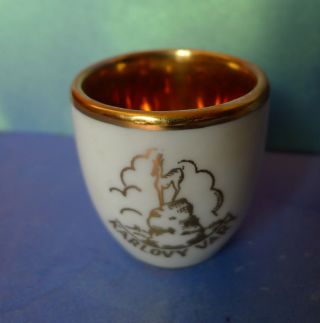 Old Jsk Pottery Souvenir Karlovy Vary Collectibles Cup Shotglass Czechoslovakia