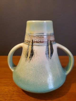 Vintage Small Double Handle Vase Made In Japan Light Green Ceramic