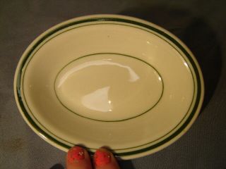 Vintage Jackson China Triple Green Stripe Small Oval Dish
