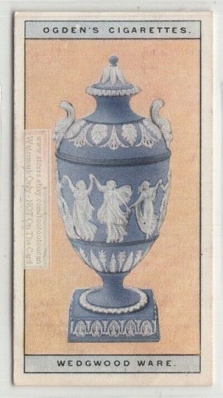 Wedgewood Blue And White Jasper Vase Ceramic 1920s Trade Ad Card
