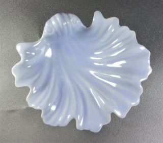 Vintage Mid - Century Italy Ceramic Pottery Shell Shaped Blue Soap Trinket Dish