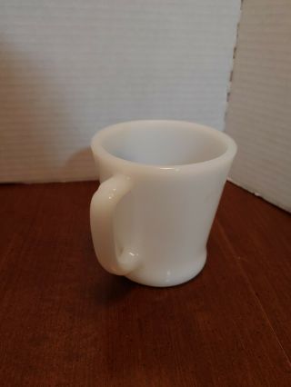 Vintage Currier and Ives Blue and White The Old Farm gate Milk Glass Mug 3