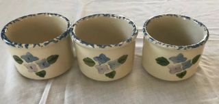 Retired Gerald E Henn Pottery Candle Holders Collectible Blue Sponge
