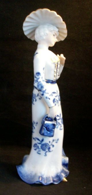Vintage KPM Crown Mark Porcelain Figurine Victorian Woman 4