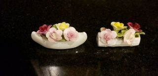 Two Coalport Fine Bone China Flower Bouquet Figurines Made In England