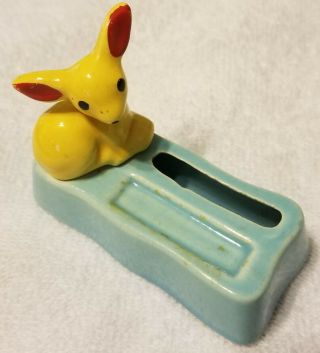 Vintage Deer Fawn Ceramic Business Card Holder