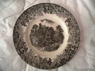 Wedgwood Romantic England Black 8 1/4 " Salad/luncheon Plate
