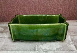 Vintage Upco 296 - 6 Usa Green Glazed Pottery Planter