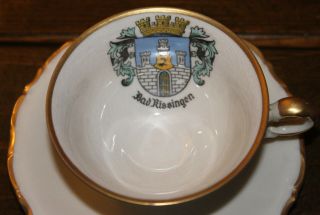 Vintage Bad Kissingen Handausgemalt Bavarian Porcelain Demitasse Cup Saucer