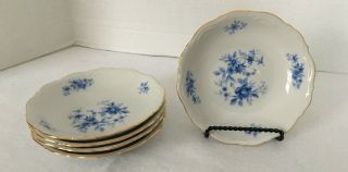 Vintage Mitterteich Bavaria Rhapsody In Blue Dessert Bowl 5 1/8 " 1930 