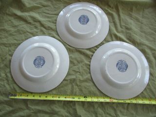 3 Staffordshire Liberty Blue Dinner Plates Independence Hall 3