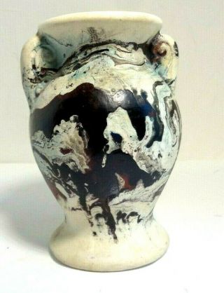 Vintage Miniature Morton Art Pottery Drip & Swirl Paint Sample Bud Vase 3.  5”
