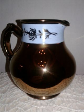 Gibson English Copper Lusterware Pitcher,  Creamer,  Milk or Syrup Server - Luster 3