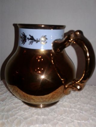Gibson English Copper Lusterware Pitcher,  Creamer,  Milk or Syrup Server - Luster 5