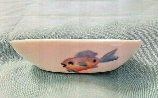Porcelain Dish Hand Painted By Ruth Price,  Signed - Small Dish - Tropical Fish Euc