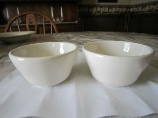Set Of 2 Vtg Buffalo China Restaurant Ware Off - White 6 Oz.  Soup Custard Bowls