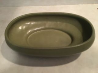 Vintage Mccoy Floraline Usa Pottery Footed Oval Green Planter 476 - 8