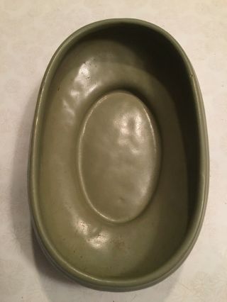 Vintage McCoy Floraline USA Pottery Footed Oval Green Planter 476 - 8 4