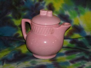 Vintage Mccoy Pottery Ceramic Teapot Salada Tea Promotional Rose Pink Usa Retro