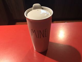 Rae Dunn Drink Travel Tumbler Mug Magenta Ivory Coffee Tea Drink With Lid