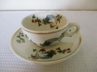 Vintage Lamberton China Ivory Scammell Cup And Saucer - Bird Pheasants