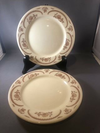 2 Vtg Iroquois China Red Flowers 7 " Bread & Butter Plate Restaurant Ware