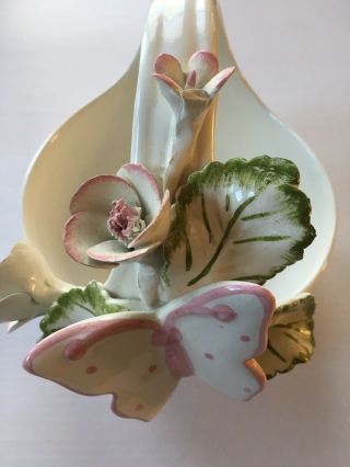 Capodimonte Porcelain Basket Of Flowers