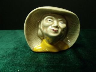 Miniature 3 " Oriental Woman Wall Pocket Unmarked