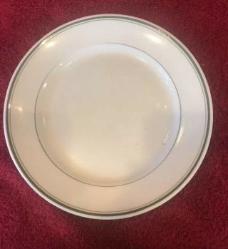 Vintage Warwick China Green Stripe Dinner Plate Hinterscheid Ohio