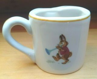 Vintage Children ' s Pottery Sippy Cup Rabbits Bunnies Easter Beatrix Potter 2