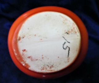 VIntage Pottery ORANGE BALL PITCHER 4” creamer,  vase,  RETRO 2