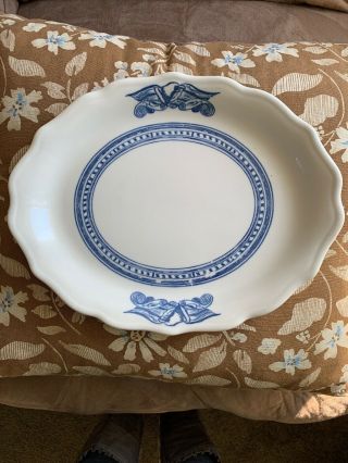 Vintage Syracuse China 5 - C Blue & White American Eagle Oval Platter 11 3/4 "