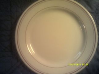 Homer Laughlin (best China) - One Dinner Plate W/ 3 Burgundy Stripes