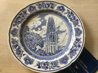 Wedgwood Plate “yale College Harkness Memorial Tower” Blue