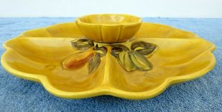 Vintage 1965 Los Angeles California Pottery Chip & Dip Serving Dish