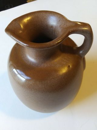Vintage Frankoma Pottery 833,  24 Oz.  Pitcher In Brown Satin Glaze
