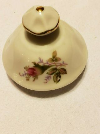 Vintage Moss Rose Tea Pot Lid Only Set Pink Roses Scalloped No Backstamp