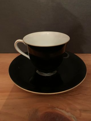 Vintage Black Noritake Occupied Japan Demitasse Teacup Set