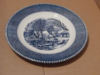 Vintage Currier And Ives Royal China 10 " Dinner Plate