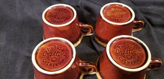 Set Of 4 Hull Pottery Brown Drip Pattern Coffee Cups Mugs O Ring Handles USA 2