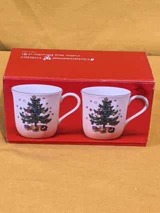 Nikko Christmastime Happy Holidays Coffee Mug Set Of Two 10 Ounce.  O